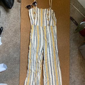 Forever 21 stripped wide leg pants suit